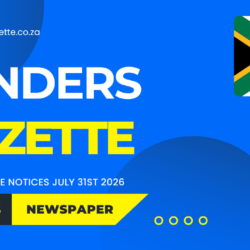 TENDERS GAZETTE SOUTH AFRICA JULY 31ST 2026 NOTICES LATEST GOVERNMENT BIDS